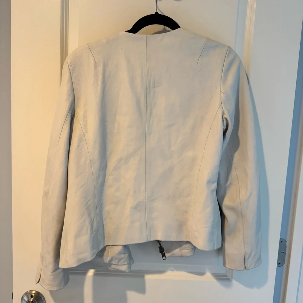 Vince Cross Front Leather Jacket in Greystone | M - Picture 8 of 8